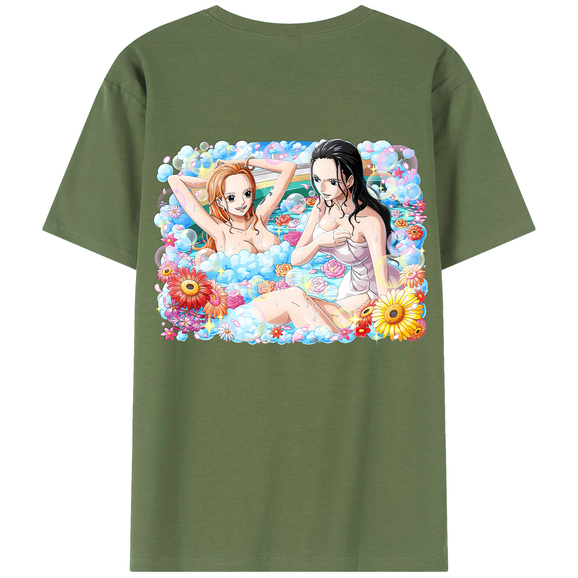 ワンピース ニコ・ロビン ONE PIECE Nico Robin 綿100％ メンズ半袖Tシャツ（バックプリント） 通気性